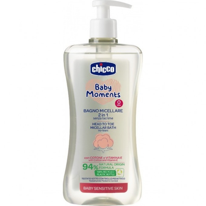 Мицеллярная пена для ванн 2 в 1 CHICCO BABY MOMENTS 0+, 500 мл 00010241000000