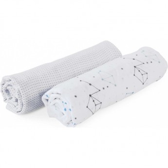 Муслиновая простынка CHICCO ZODIAC, 2шт, Белый Муслиновая простынка CHICCO ZODIAC, 2шт, Белый