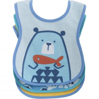 Нагрудник CHICCO EASY MEAL 6м+, голубой (3 шт) Нагрудник CHICCO EASY MEAL 6м+, голубой (3 шт)