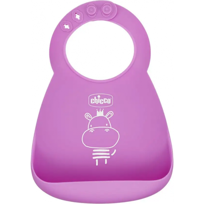 Нагрудник силиконовый CHICCO EASY ROLL PINK 00010219100000