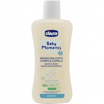 Нежная пена CHICCO BABY MOMENTS DELICATE SKIN для волос и тела 200 мл