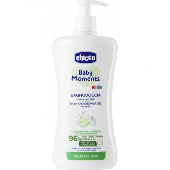 Пена для ванны и гель для душа CHICCO BABY MOMENTS 0м+, 500 мл