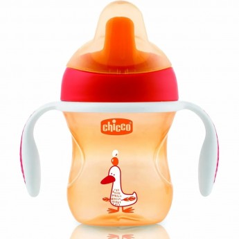 Поильник CHICCO TRAINING CUP 6+, оранжевый Поильник CHICCO TRAINING CUP 6+, оранжевый