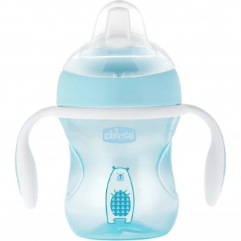 Поильник CHICCO TRANSITION CUP 4м+ голубой Поильник CHICCO TRANSITION CUP 4м+ голубой