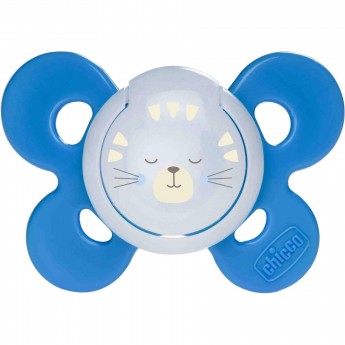 Пустышка силиконовая CHICCO PHYSIO COMFORT 16-36м голубая светящаяся Пустышка силиконовая CHICCO PHYSIO COMFORT 16-36м голубая светящаяся