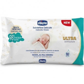 Салфетки влажные очищающие CHICCO, 60 шт без клапана, Белый Салфетки влажные очищающие CHICCO, 60 шт без клапана, Белый