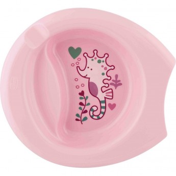 Тарелка с разделителем CHICCO EASY FEEDING, 6м+, розовая Тарелка с разделителем CHICCO EASY FEEDING, 6м+, розовая