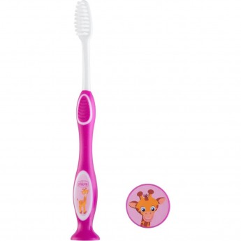 Зубная щетка детская для чистки зубов CHICCO (розовая/фиолетовая), 3-6 лет Зубная щетка детская для чистки зубов CHICCO (розовая/фиолетовая), 3-6 лет